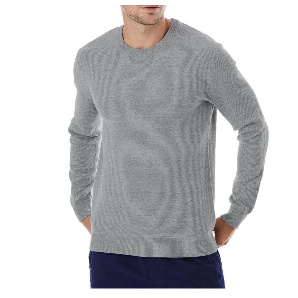 Lello Men's Organic Cotton Ottoman Stitch Midweight Crewneck Sweater